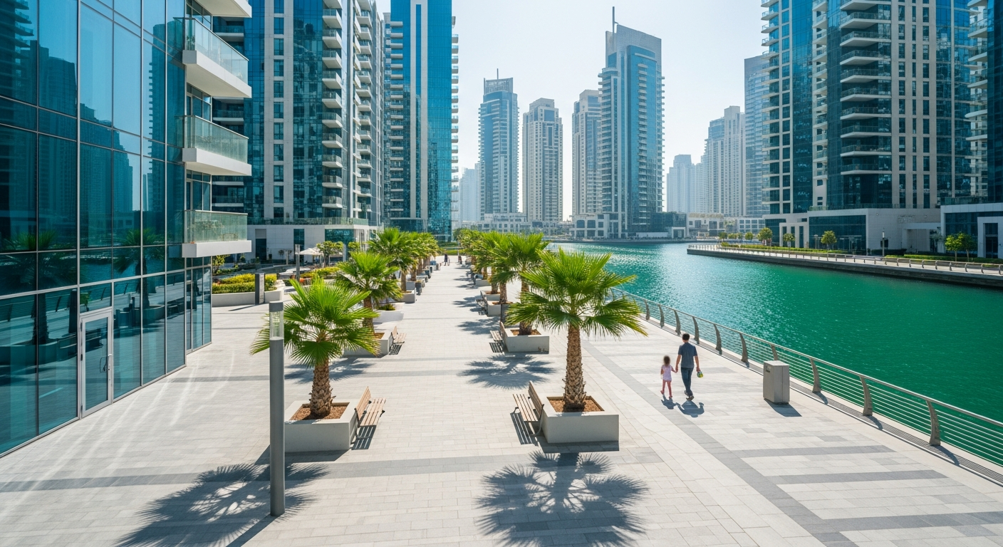 Business Bay, a residential community in Dubai near North London Collegiate School Dubai
