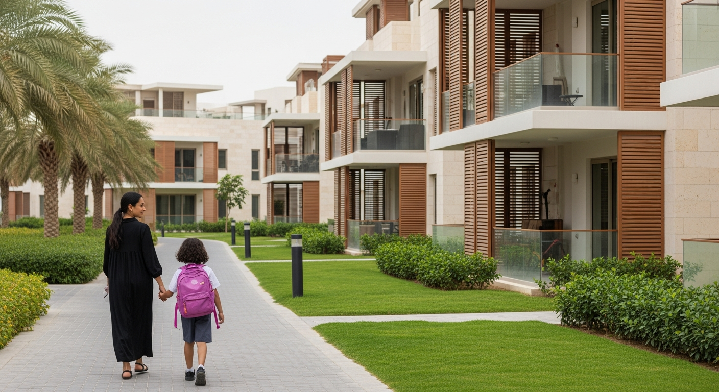 Residential apartment buildings in Dubai near Al Diyafah High School in Al Nahda
