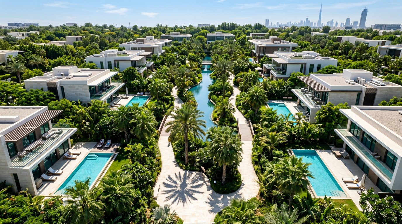 Al Barari, a residential community in Dubai near Dunecrest American School