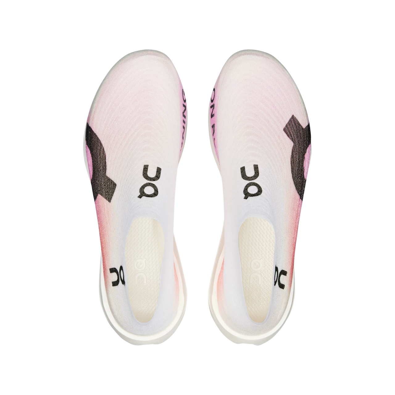 Top view of On Cloudboom Strike LS with breathable textile upper and strategic ventilation zones