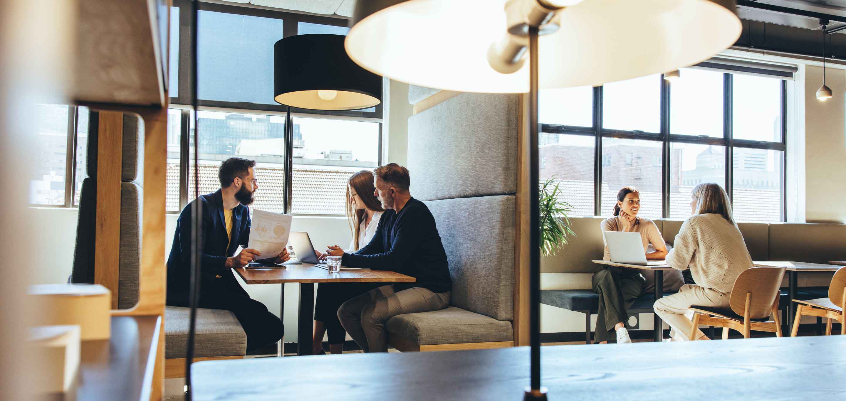 People in an office setting