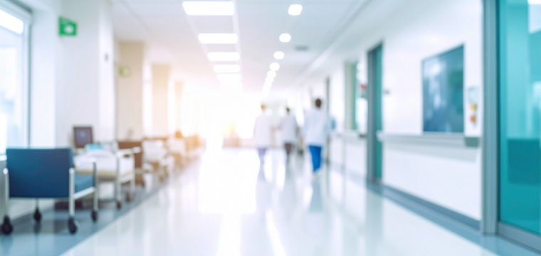 blurry hospital corridor