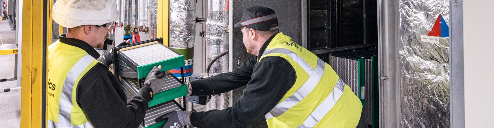 System Hygienics engineers carrying out remedial works on a ventilation system.