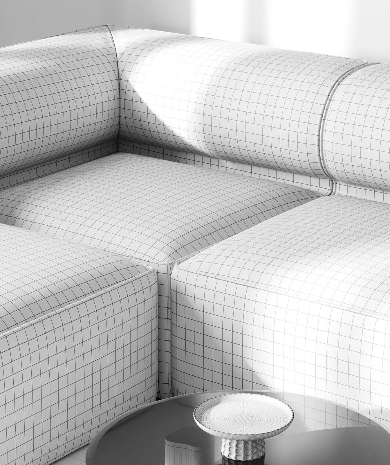 3D Modeling - 3D Studio (types, full guideline & services) - wire frame couch