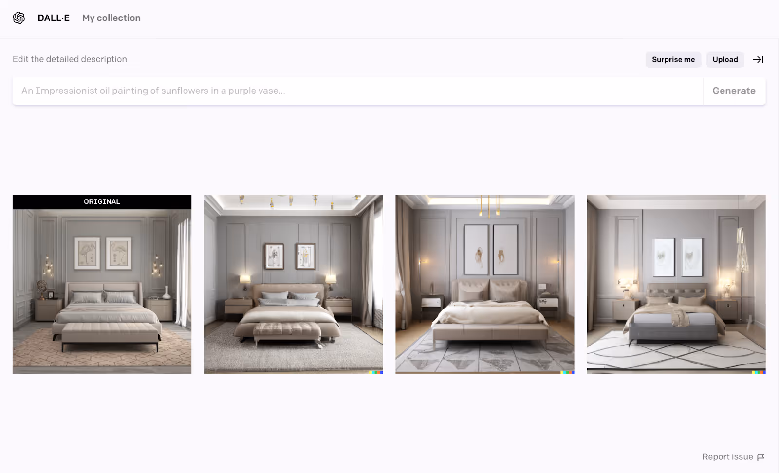 AI generated variations of custom designs
