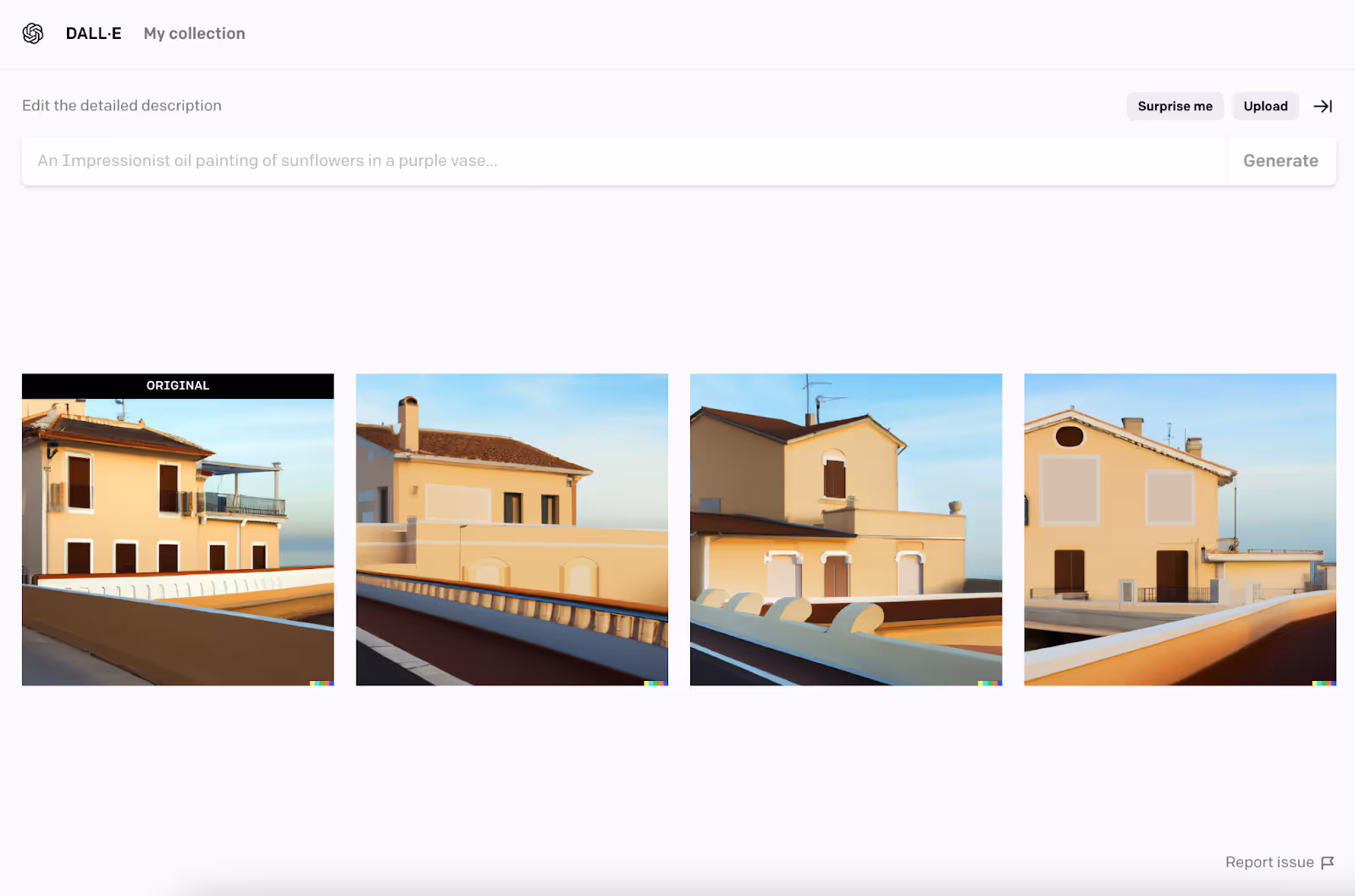 AI generated image of Spanish styles villas overlooking the sea