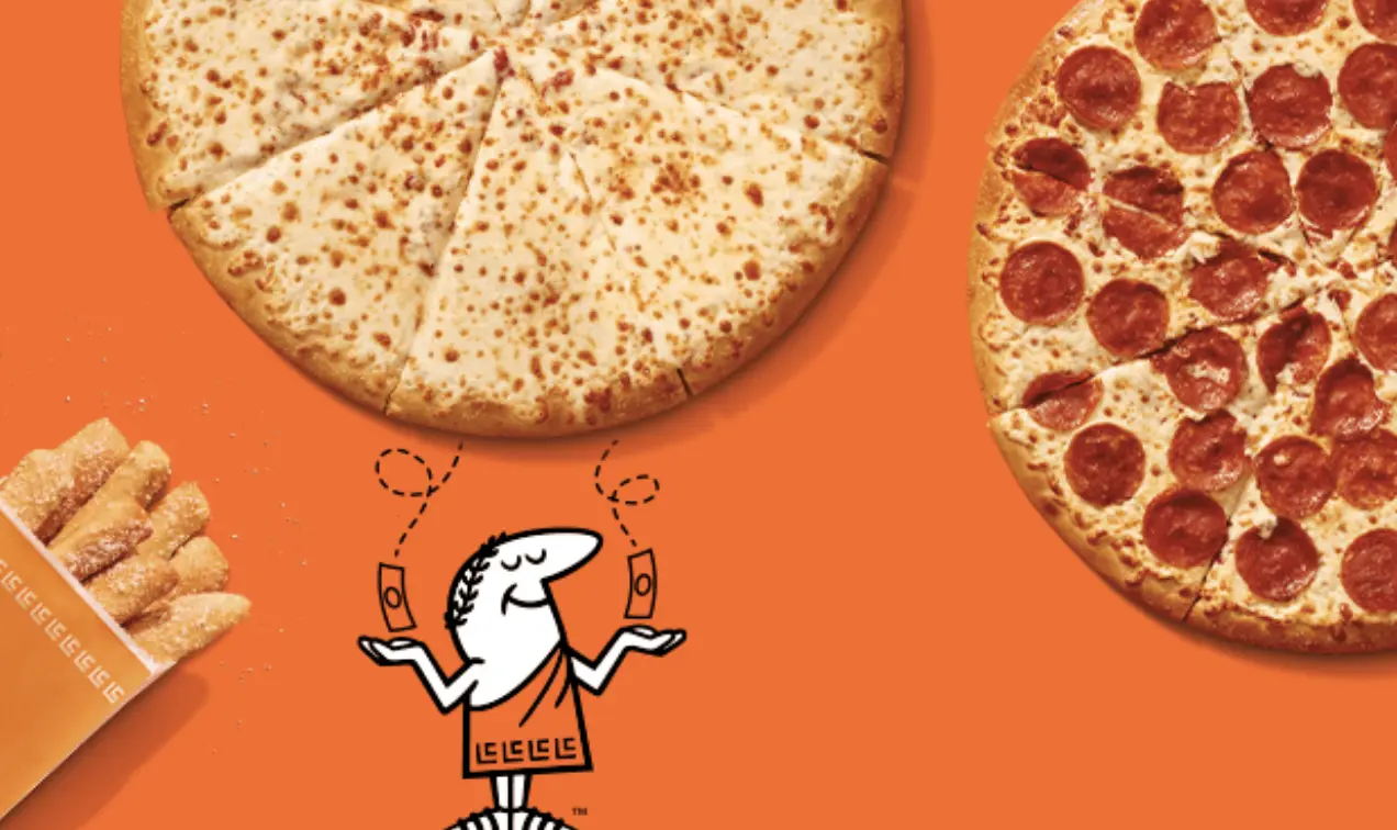 Little Caesars Pizza的招牌pizza，芝士pizza和美式辣肠pizza