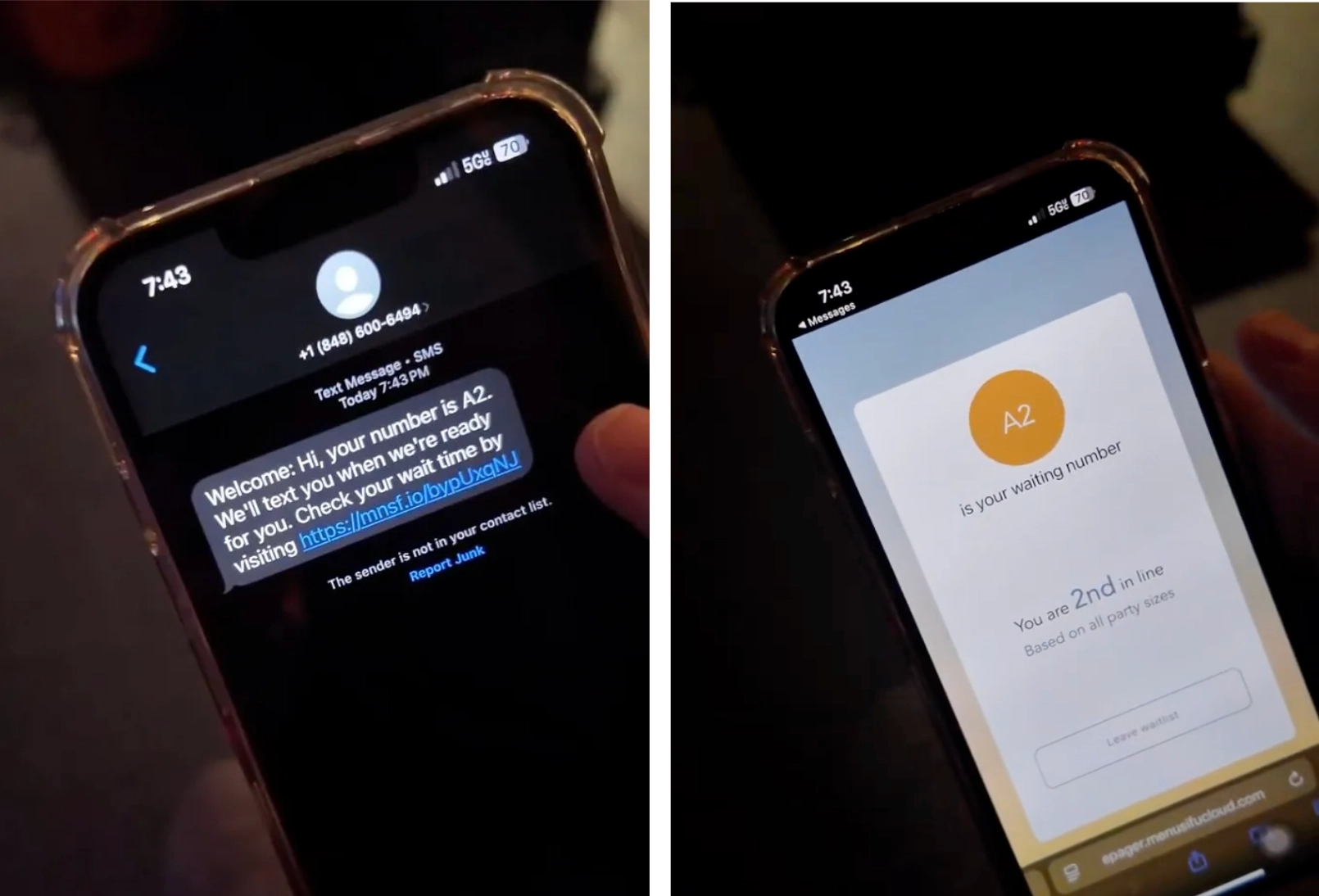 A restaurant staff member using the MenuSifu Waitlist System at Imperial Treasure to manage guest reservations and notify customers via SMS in real time, improving table turnover efficiency and reducing wait times.
