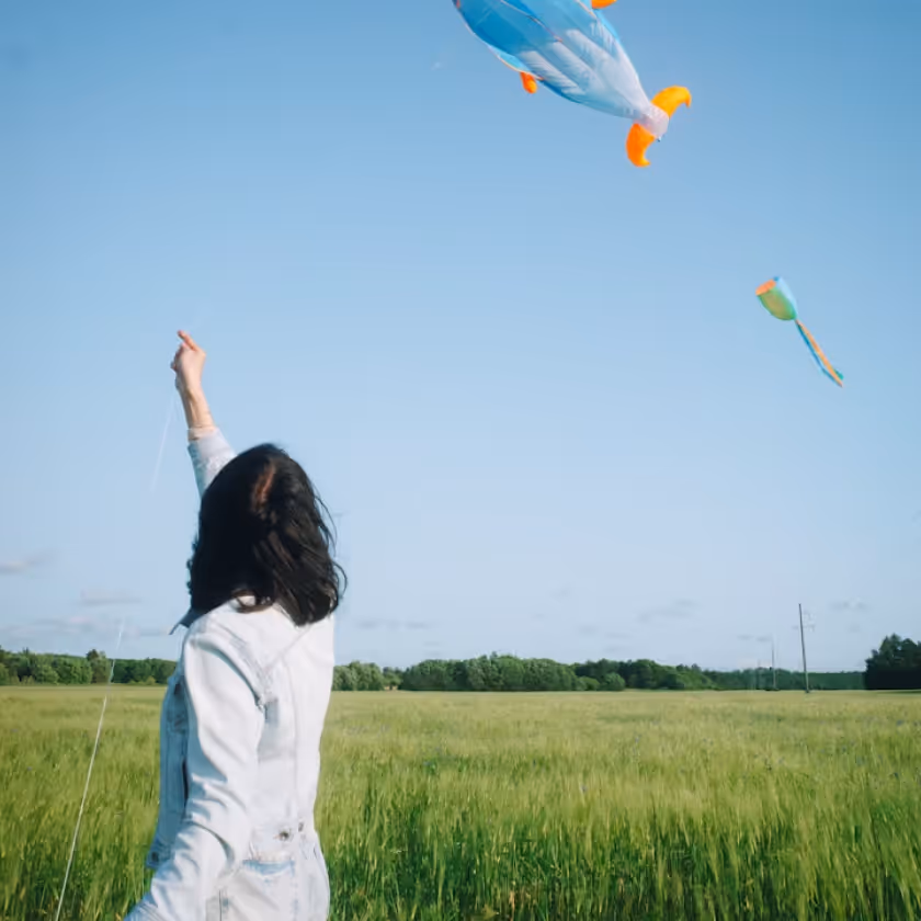 woman with kite