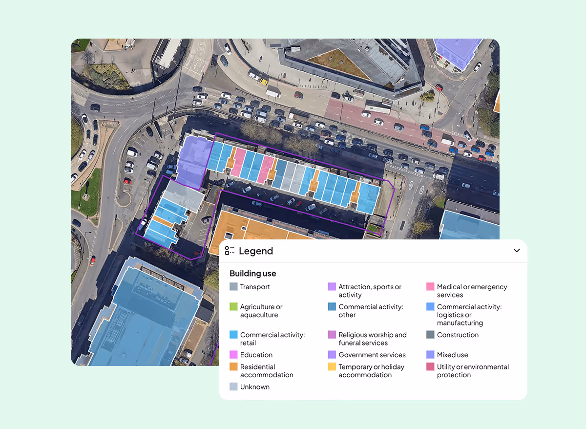 Searchland | Buildings tool UI | Building use view