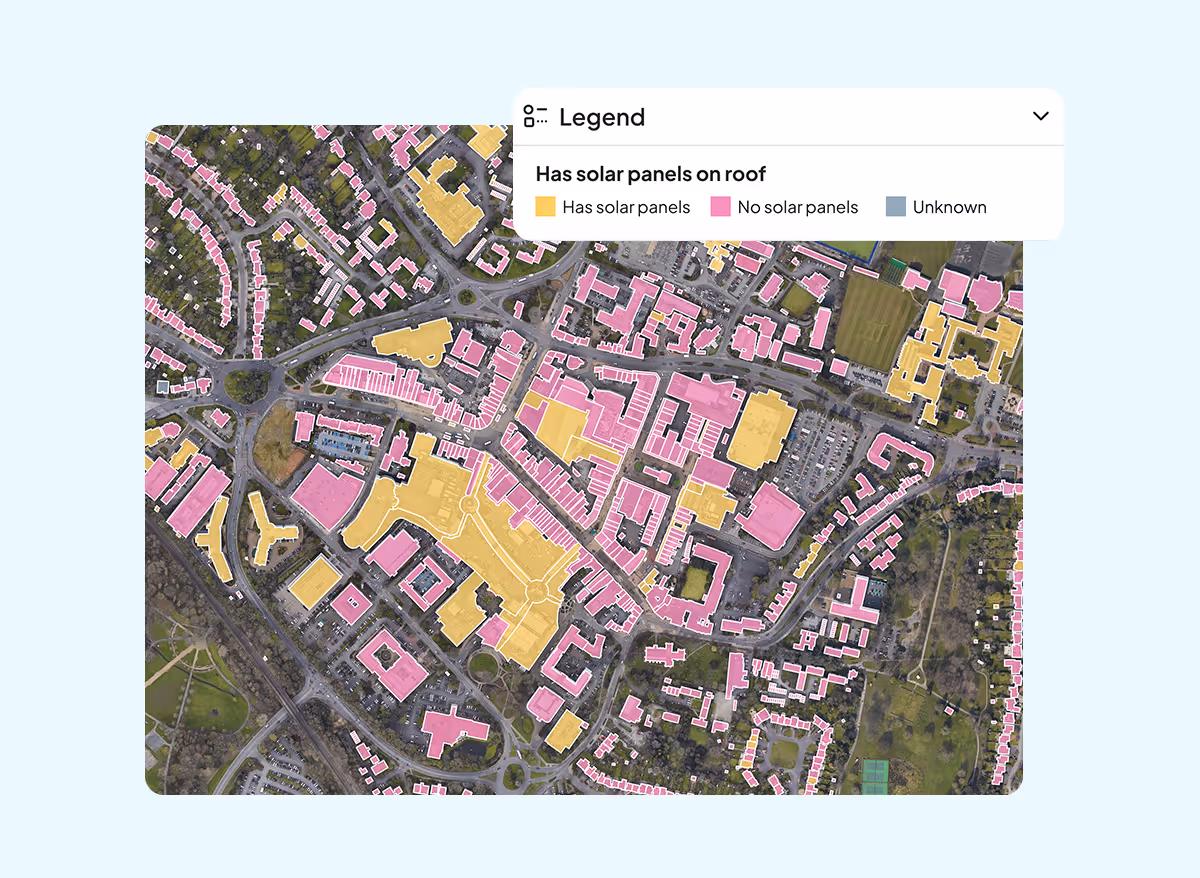 Searchland | Buildings tool UI | Solar panel status