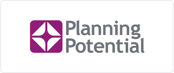 Planning Potential logo with purple star-like icon and gray text.