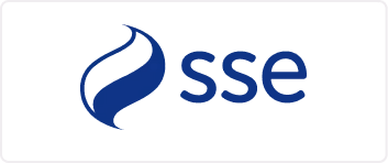 SSE company logo in blue on a black background.