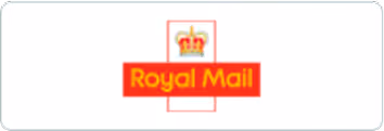 Royal Mail logo with a gold crown above red and yellow text on white background.