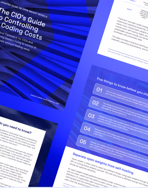 Spread of pages from The CIO’s Guide to Controlling AI Coding Costs