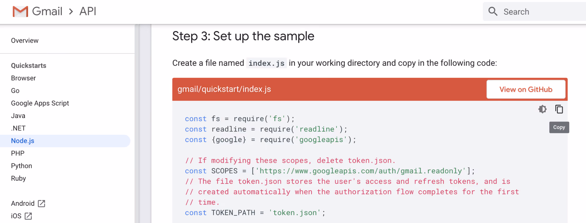 Gmail API Sample
