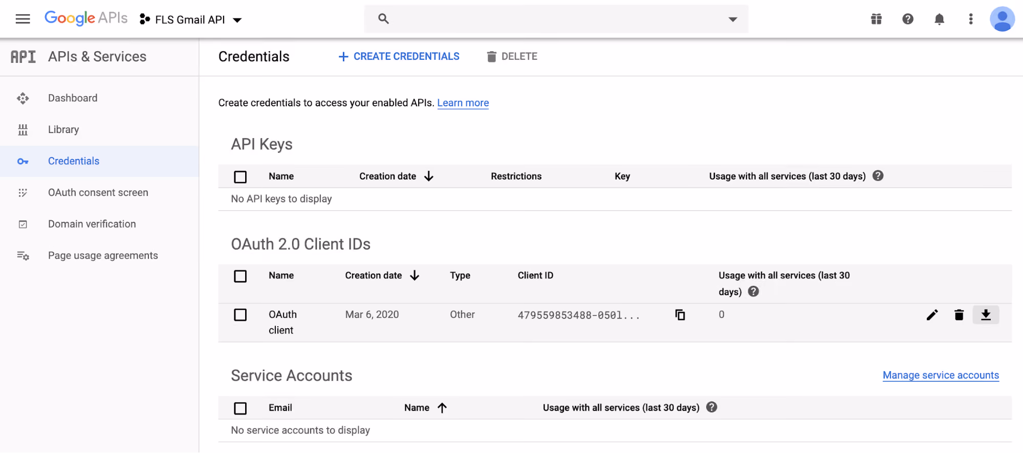 API Credentials