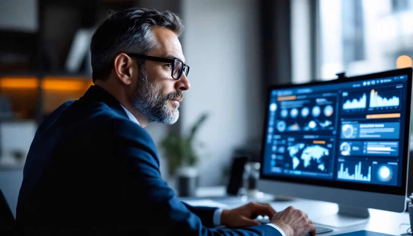 :CTO exploring agentic AI in a modern office as part of his executive AI stack and CTO AI strategy.