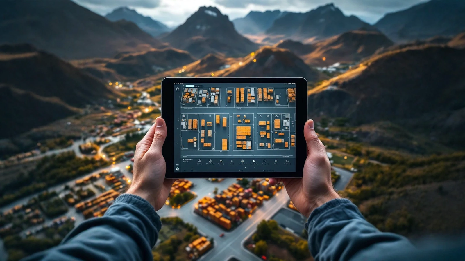A well-dressed man and woman stand in a modern office, reviewing data on a tablet together. This visual captures the consultative nature of industry-specialized AI solutions, where executive teams assess strategic opportunities for AI implementation for enterprises. Such scenes reflect the collaborative decision-making often required when evaluating vertical AI expertise and aligning it with real business needs.