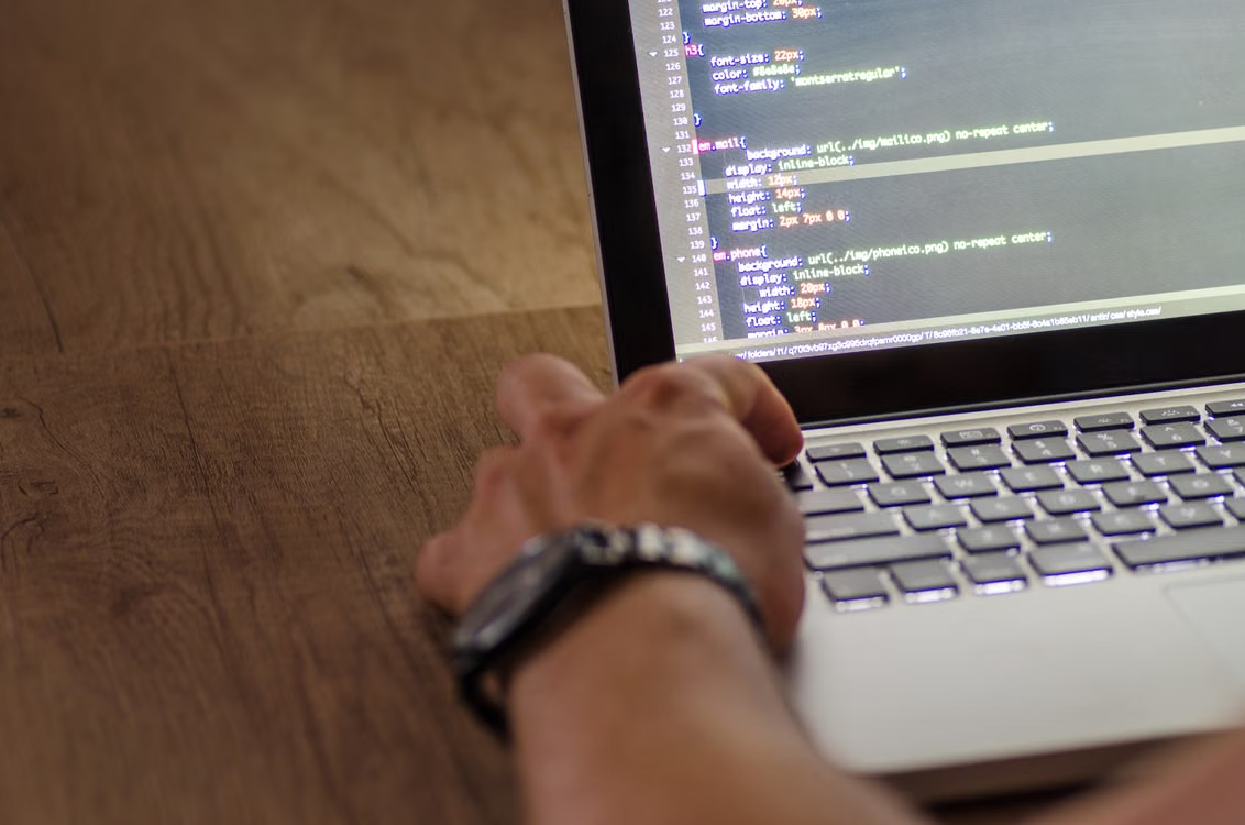 Developer writing code to support an enterprise AI product roadmap.