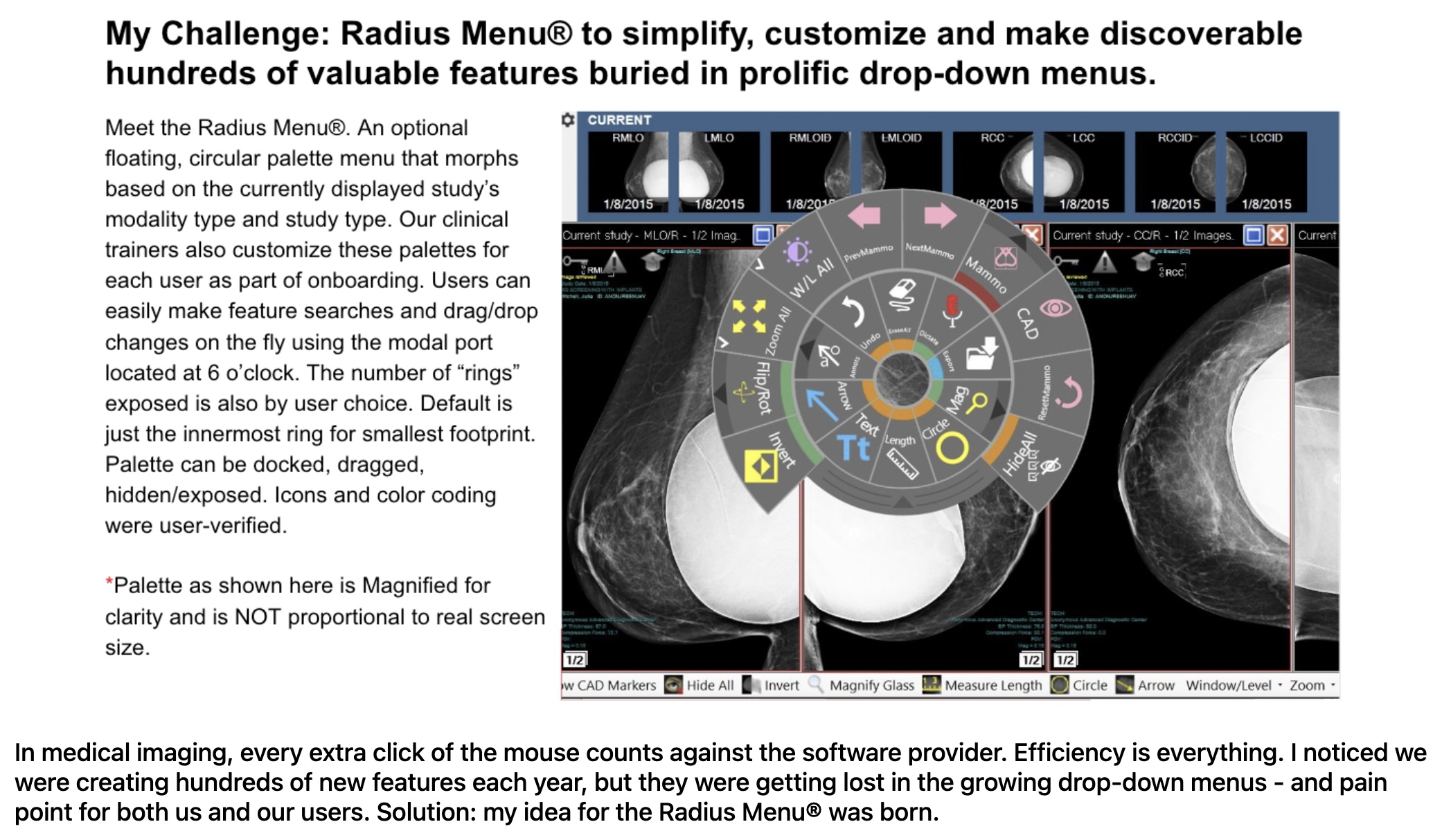 screenshot displaying the Radius Menu tool palette