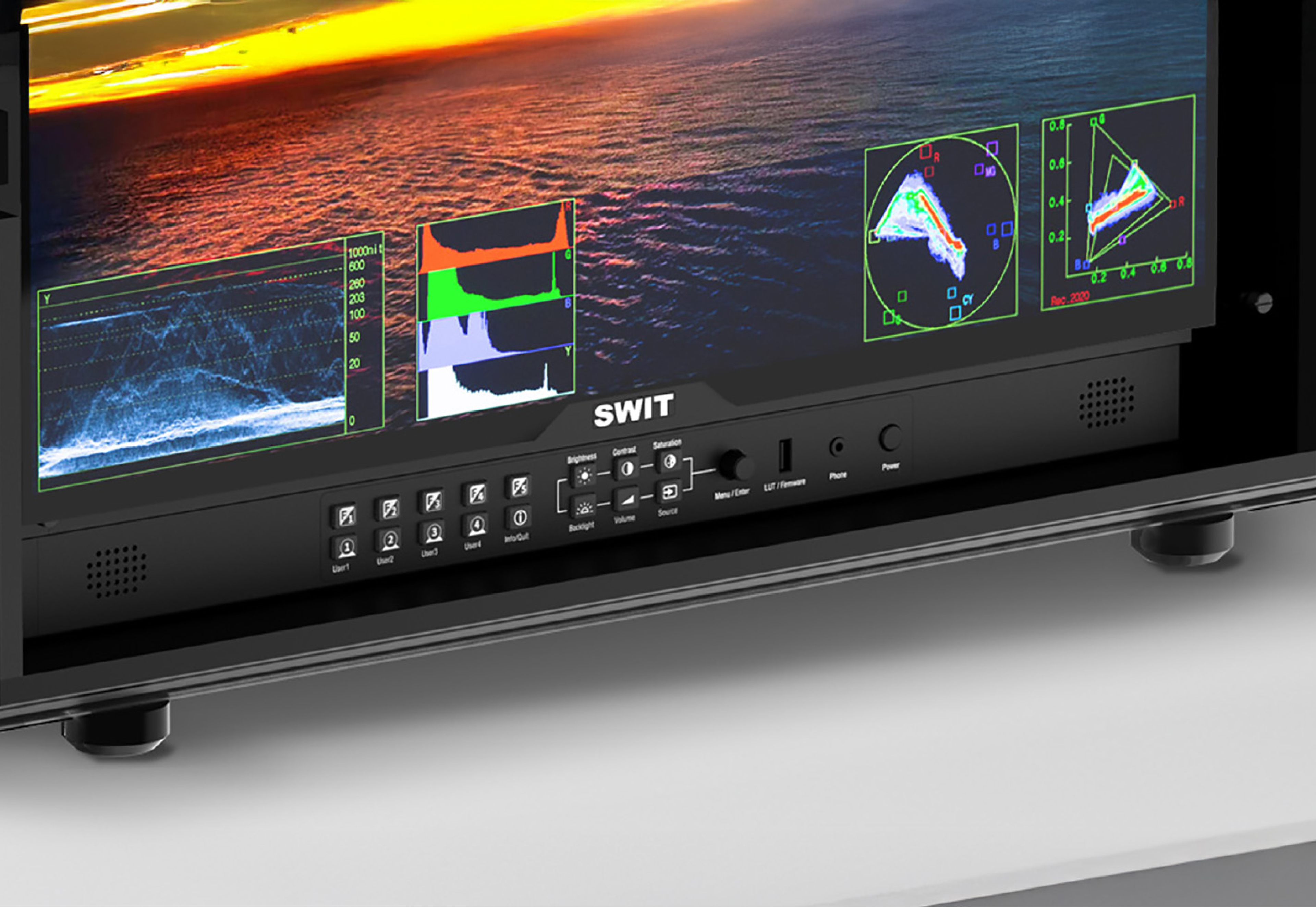 SWIT FM‑U245HDR: Monitor 4K HDR de 23,8″ con 1 000 nits para producciones exigentes.