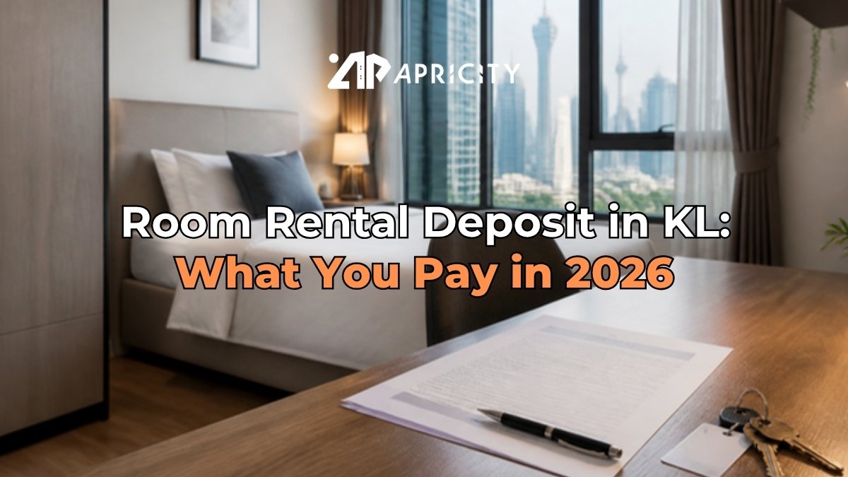 Room Rental Deposit in KL: What You Pay in 2026 – furnished bedroom with tenancy agreement and keys