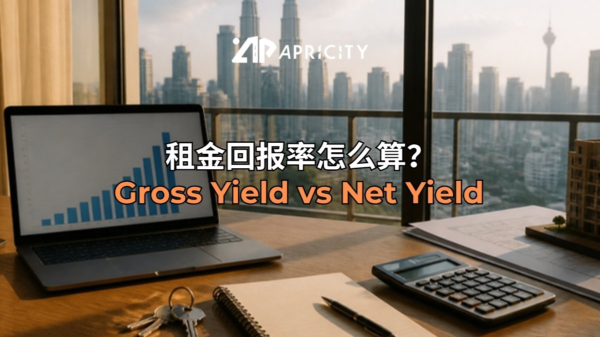 租金回报率：电脑图表和吉隆坡景色