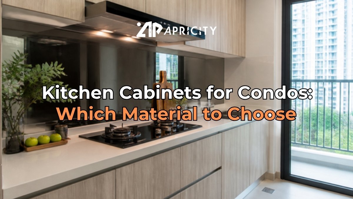 Condo kitchen with wood-grain cabinets and quartz countertop