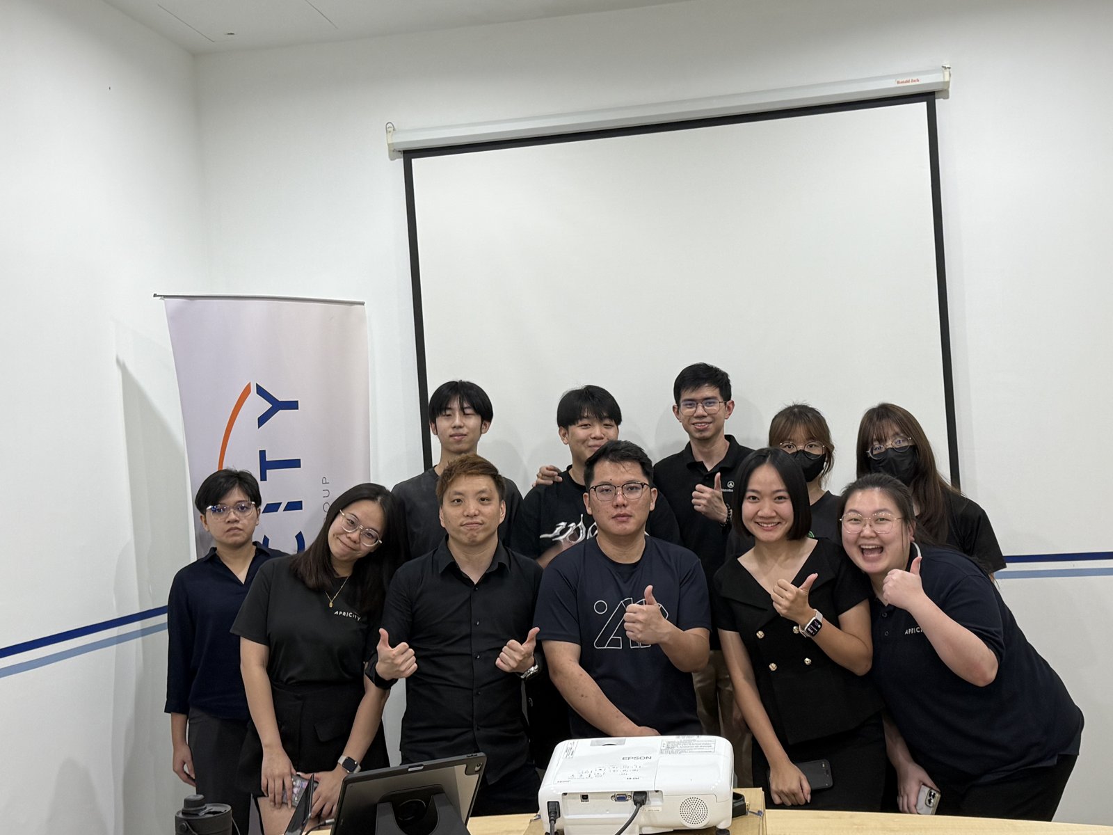 Apricity team photo after the briefing