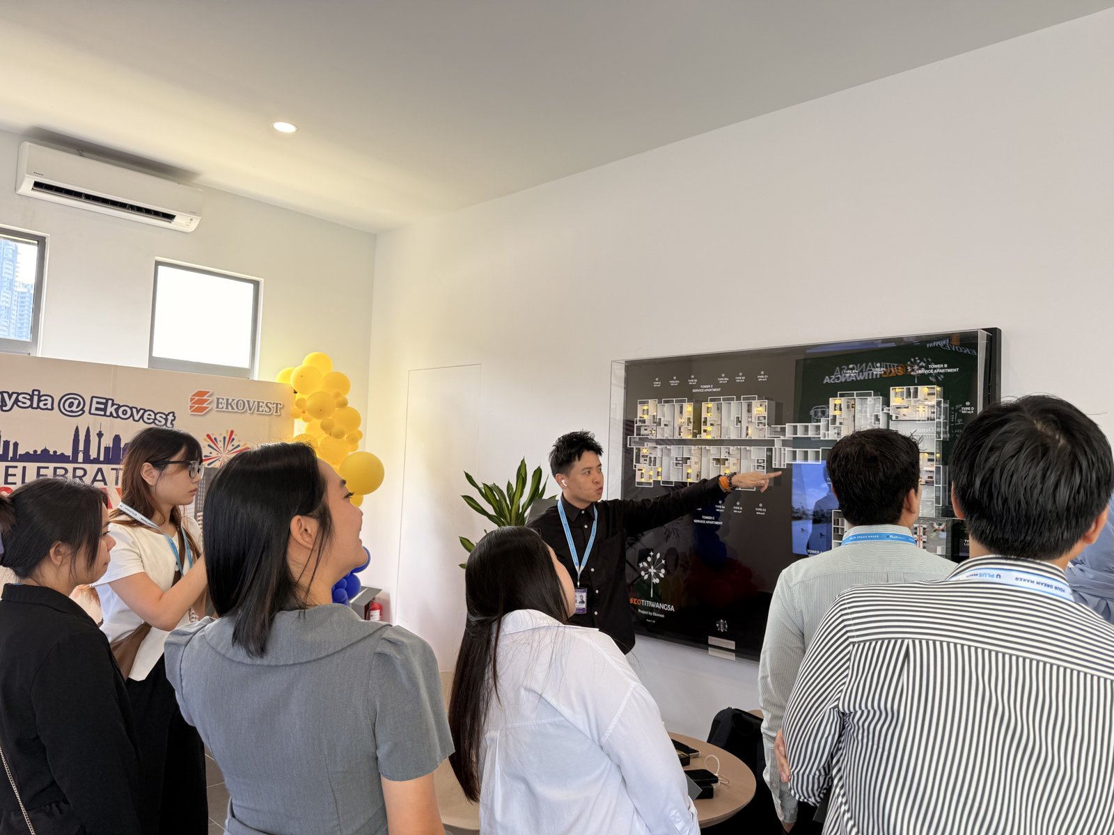 Team listening to the project presentation