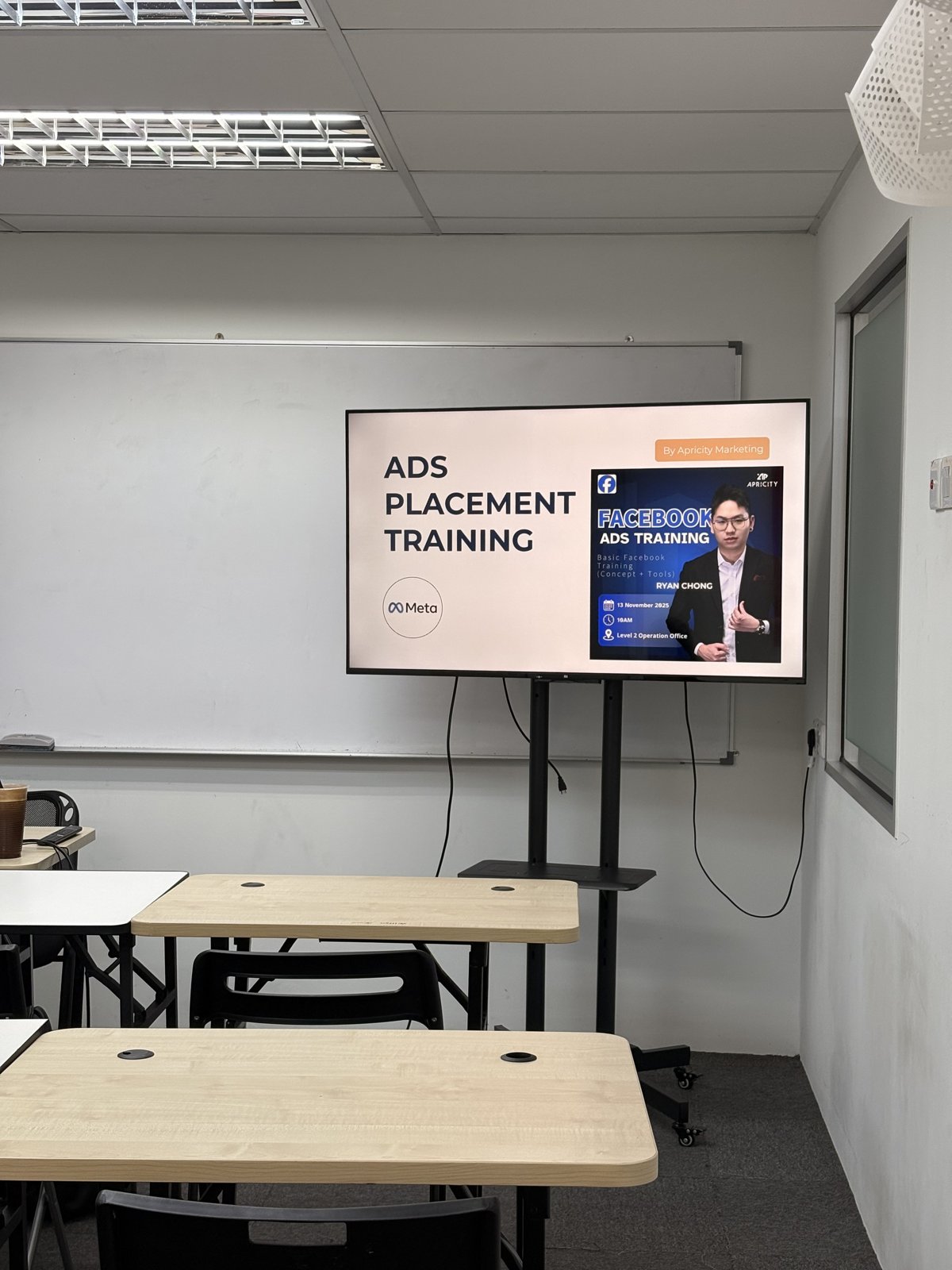 Ads Placement Training slide on screen