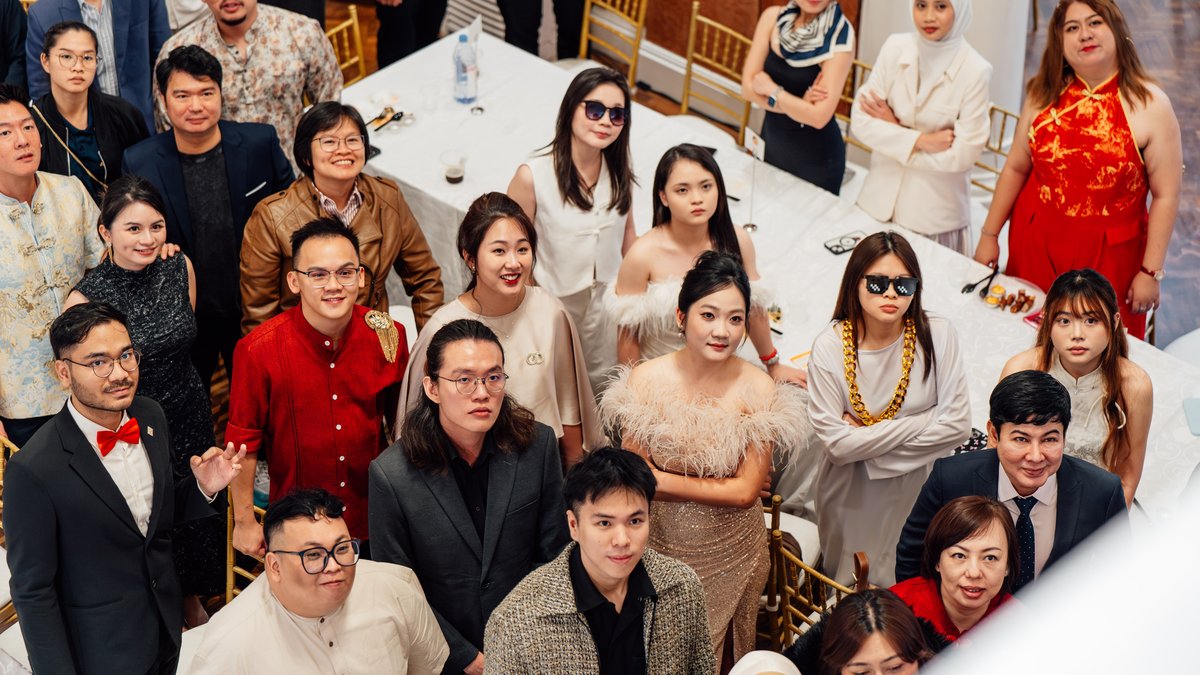 Apricity team in Tycoon Night outfits at the CNY Gathering
