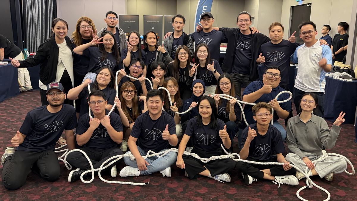 Apricity team group photo at Team Building 2026