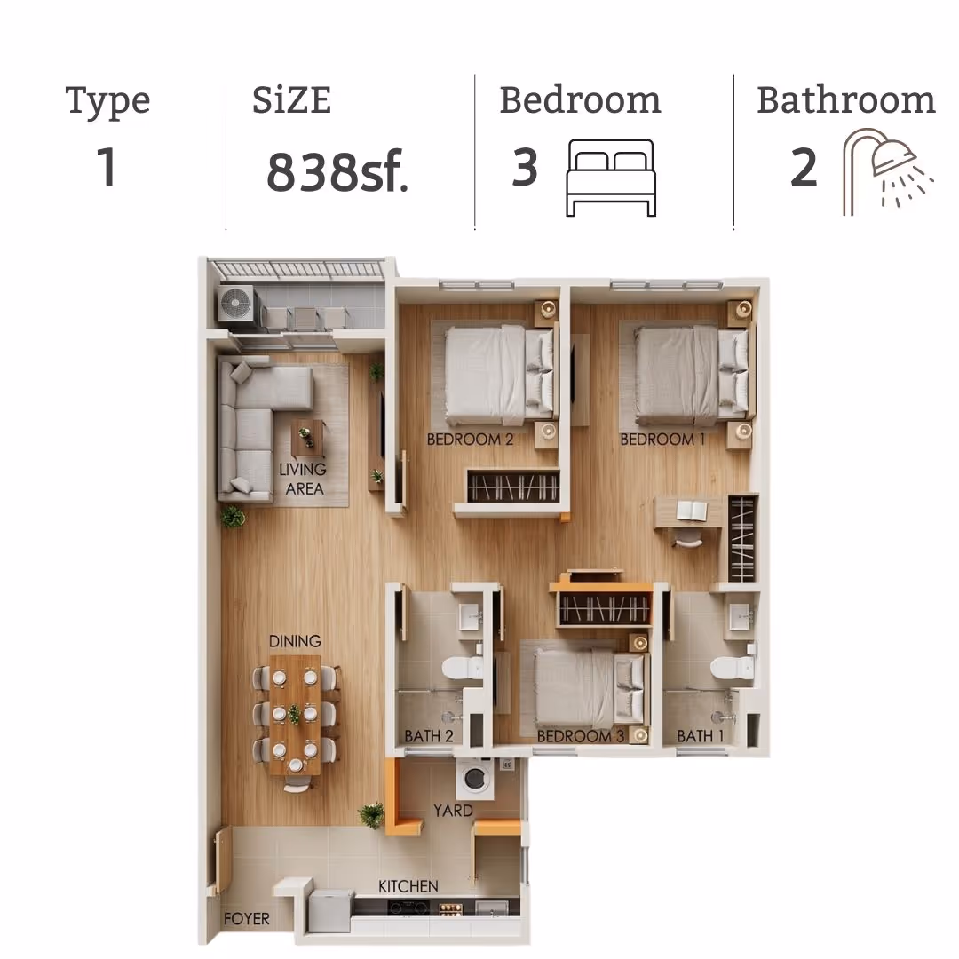 bedroom-1-bathroom-floor-plan.avif The Address JB Type A 450 square feet layout — 1 bedroom 1 bathroom condo in Johor Bahru