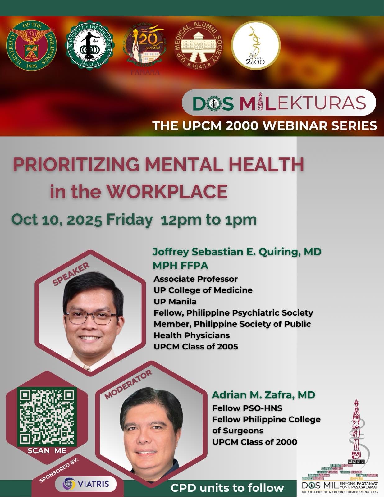 UP MED WEBINARS 2025: DOS MILekturas: Prioritizing Mental Health in the Workplace