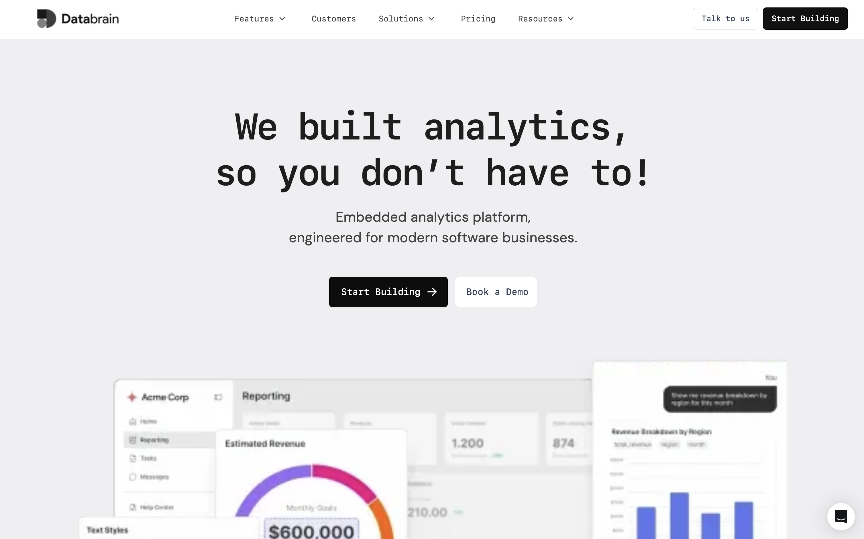 Databrain Landing Page
