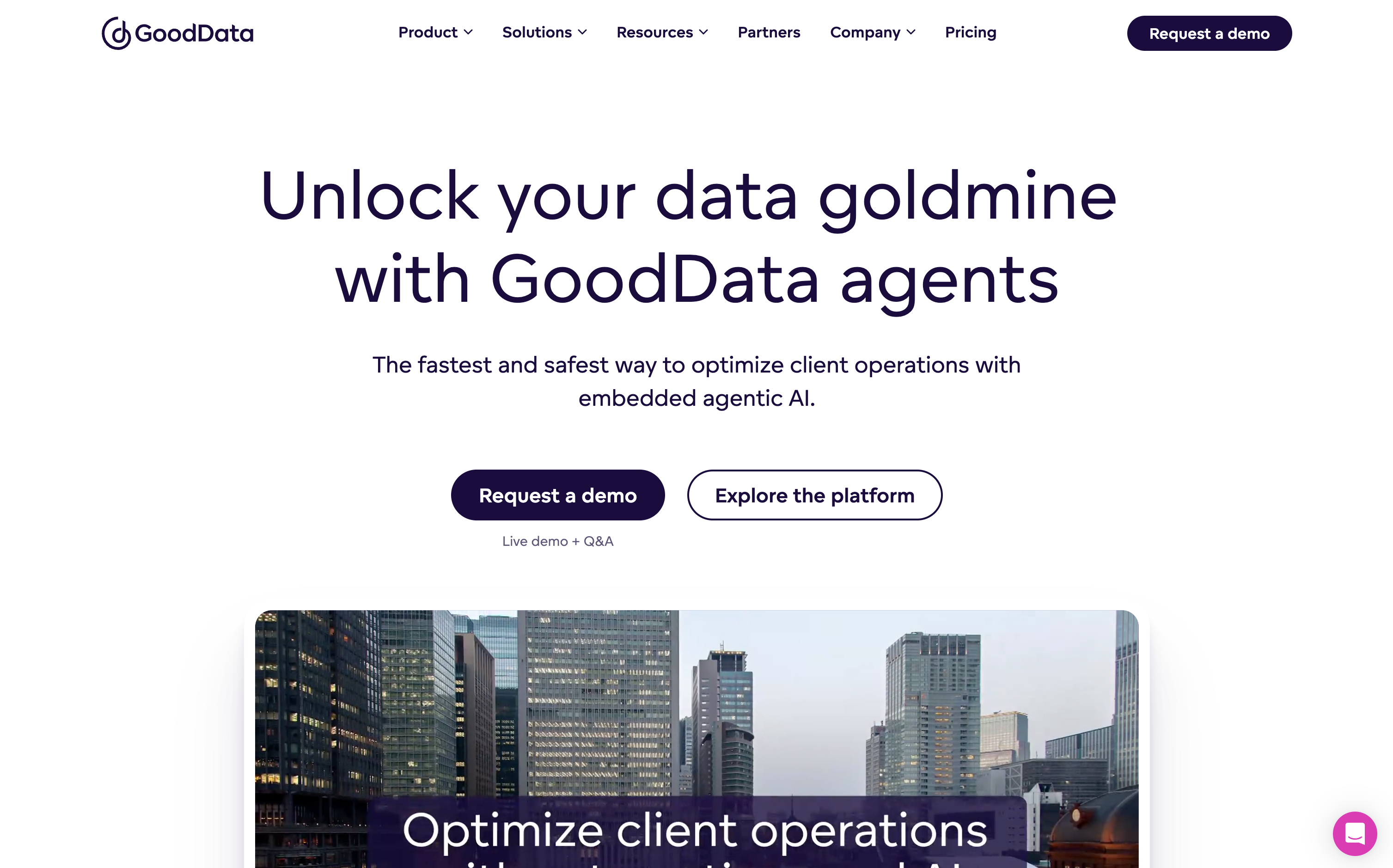 Gooddata Landing page