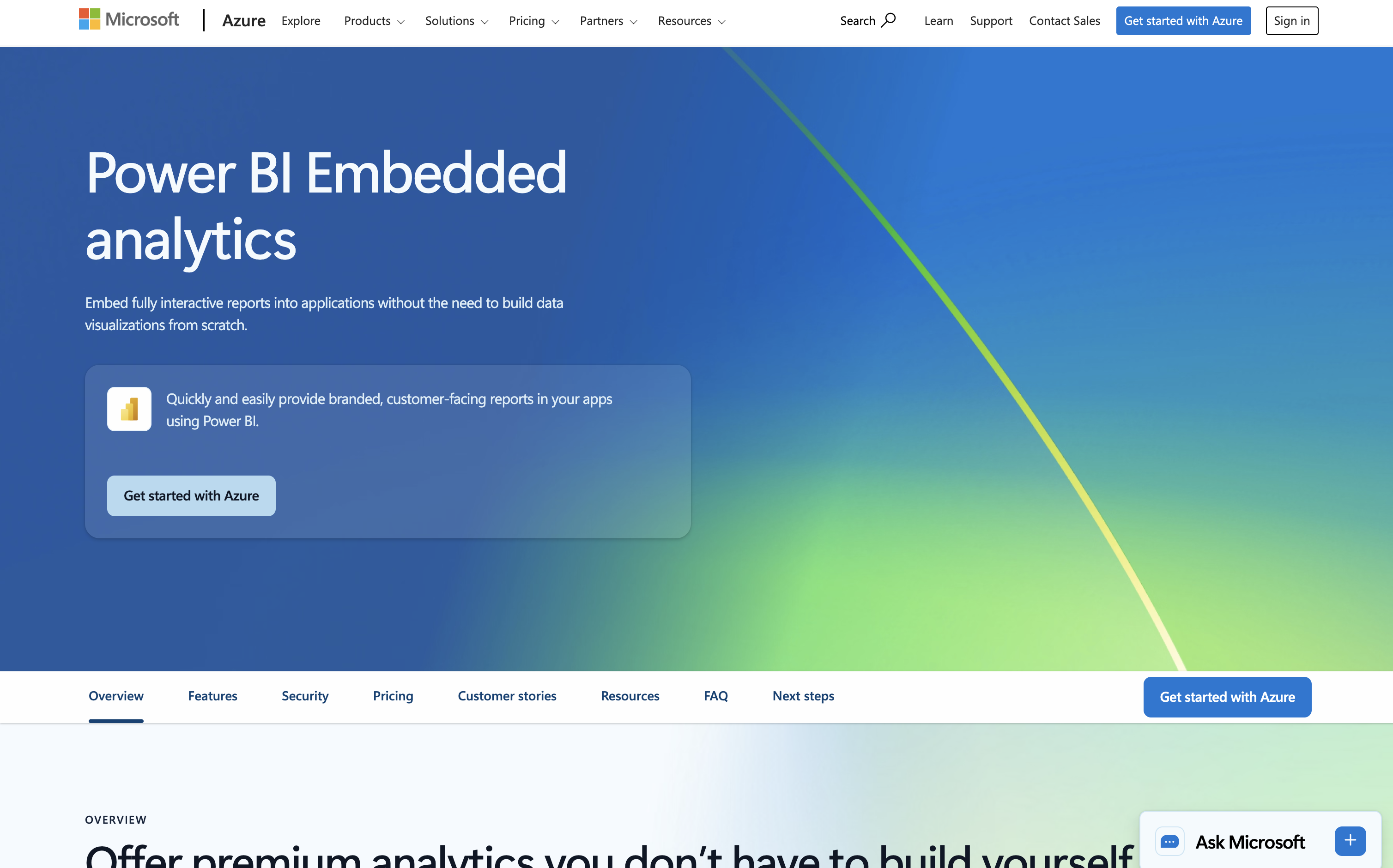 Power bi landing page