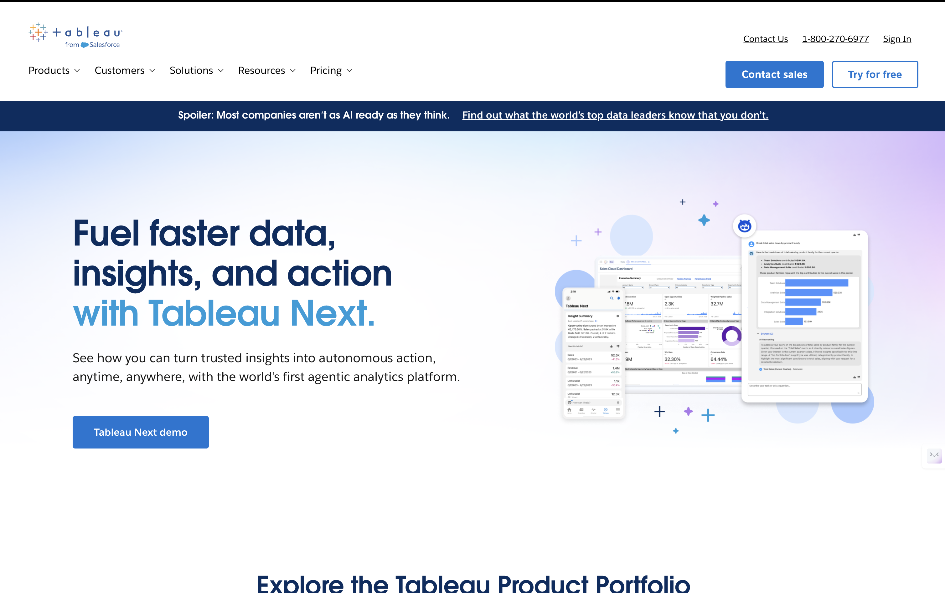 LLM-powered analytics dashboard with natural language query results and data visualizations