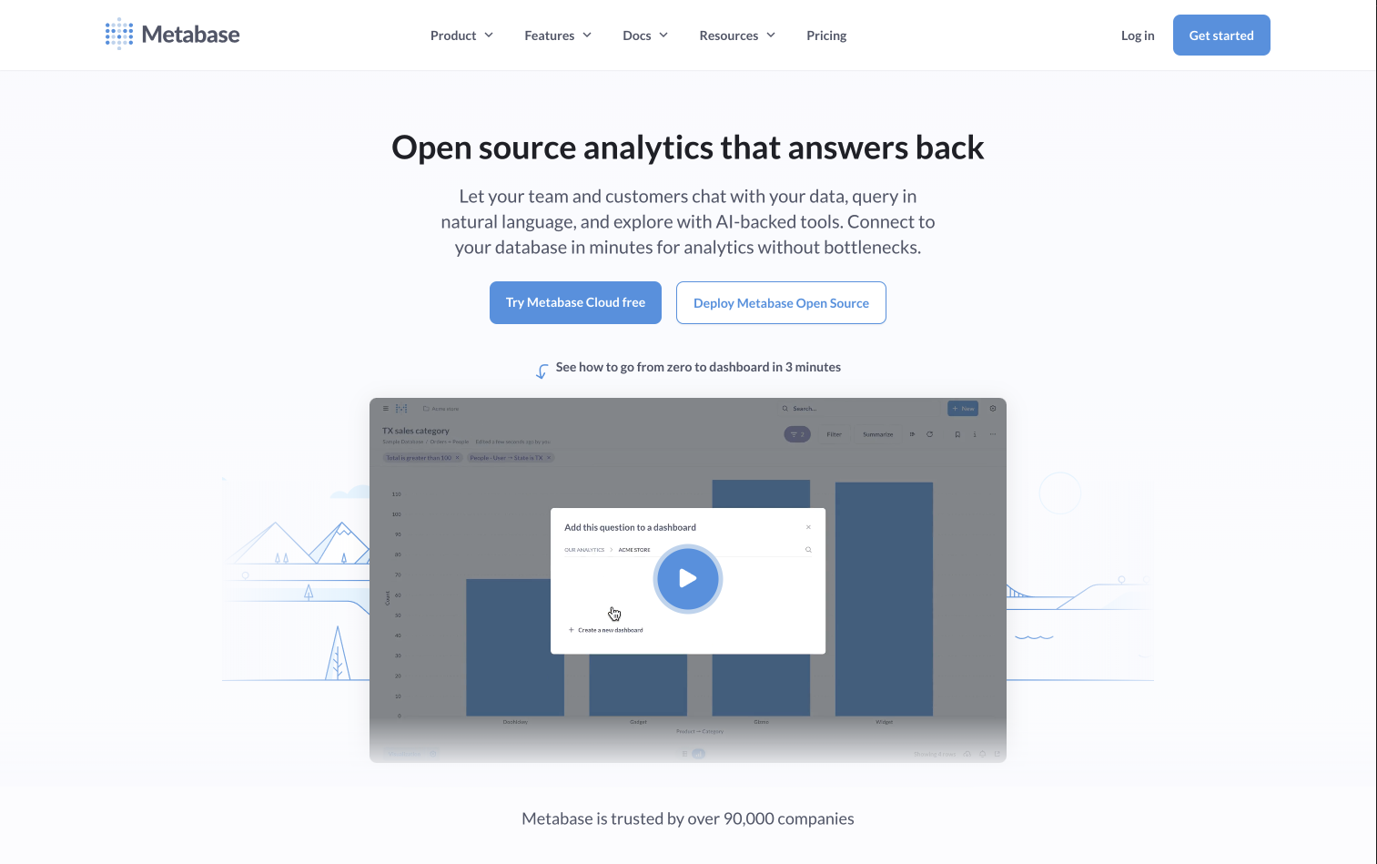 Natural language query interface in Databrain generating SQL from conversational input
