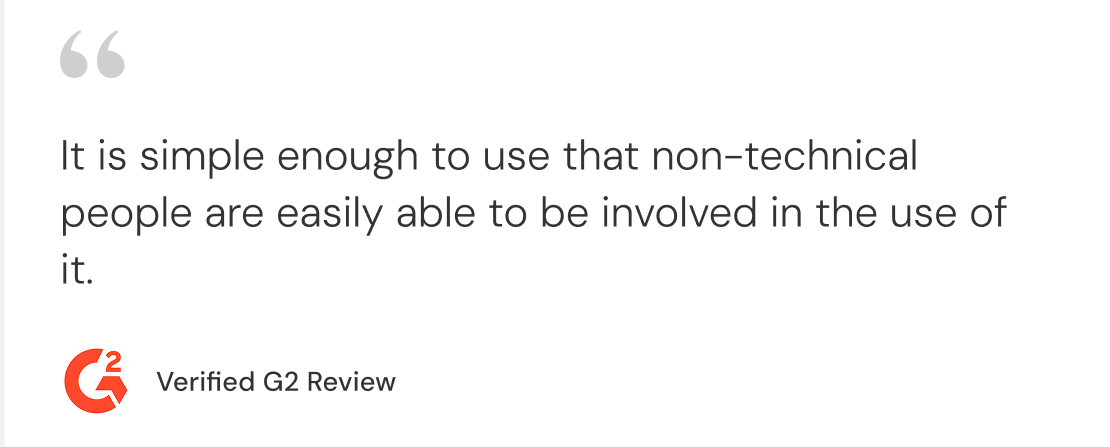 G2 verified review praising Luzmo's intuitive no-code interface and quick time-to-value