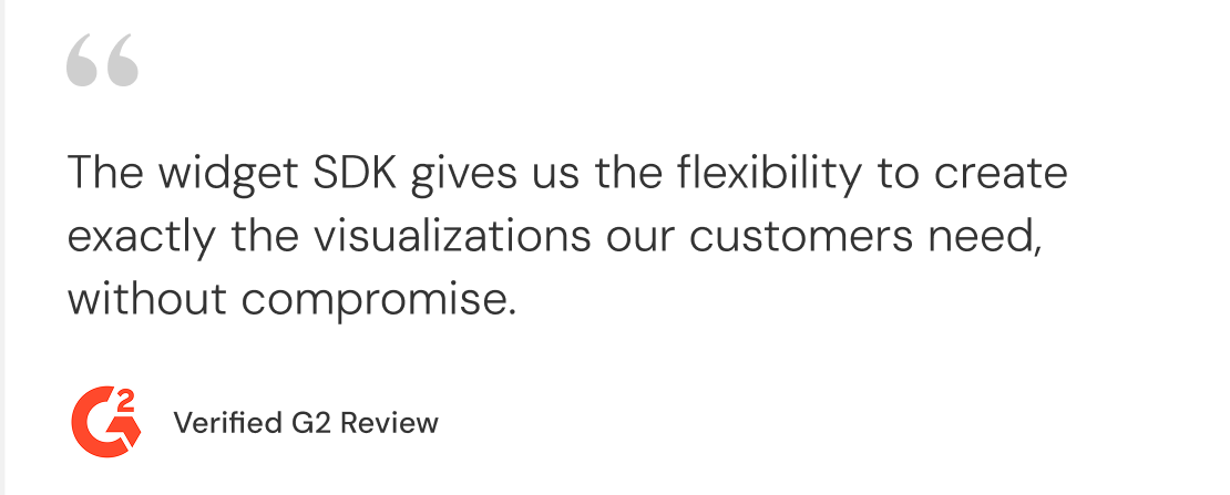 G2 verified review highlighting Sisense's extensive customization options and developer control
