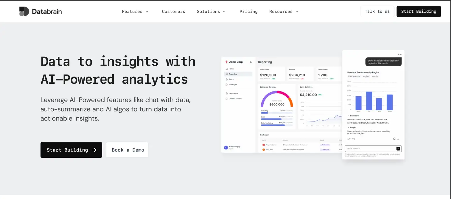 Databrain landing page