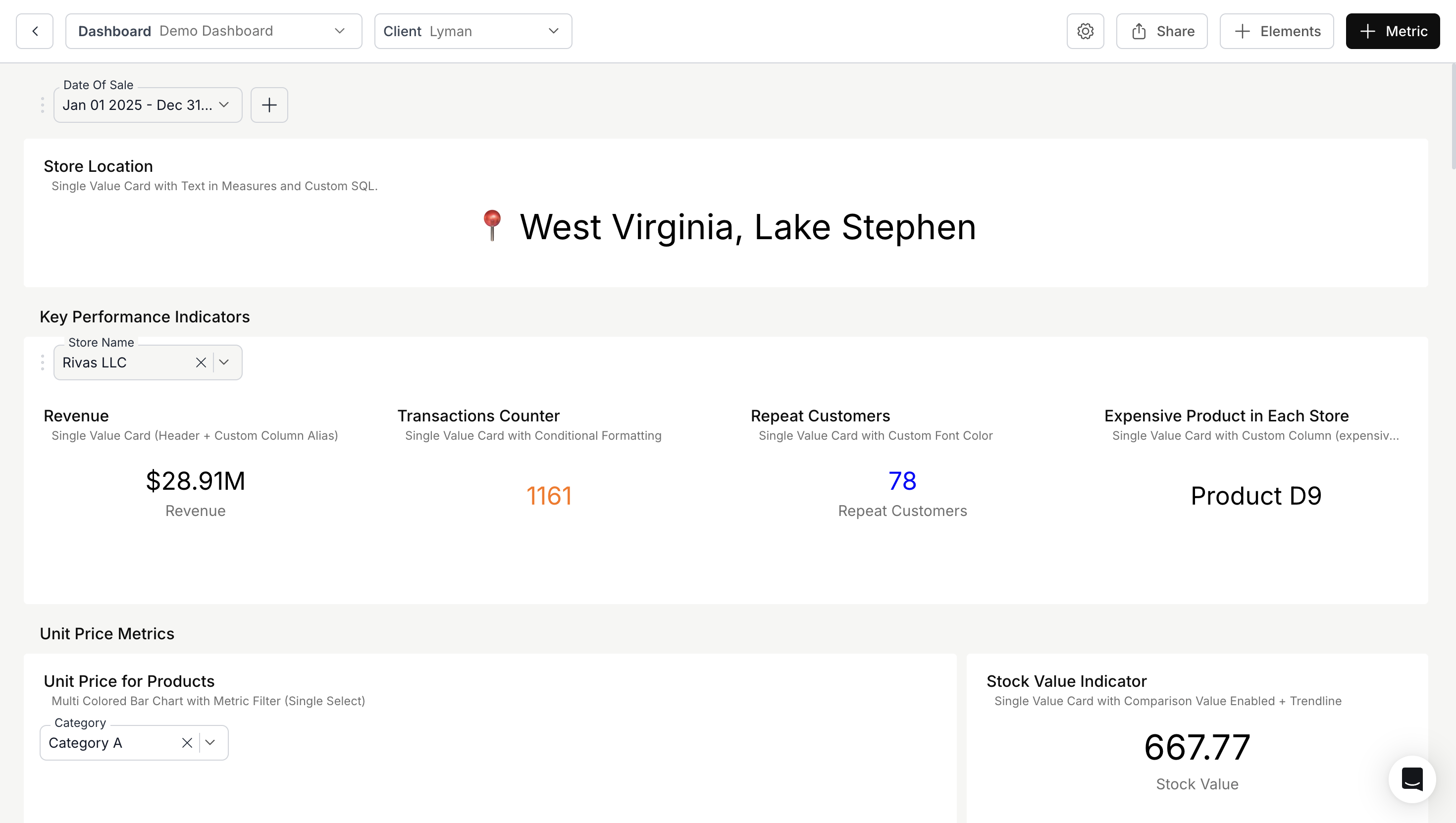 Section filters: One dashboard , multiple filter context