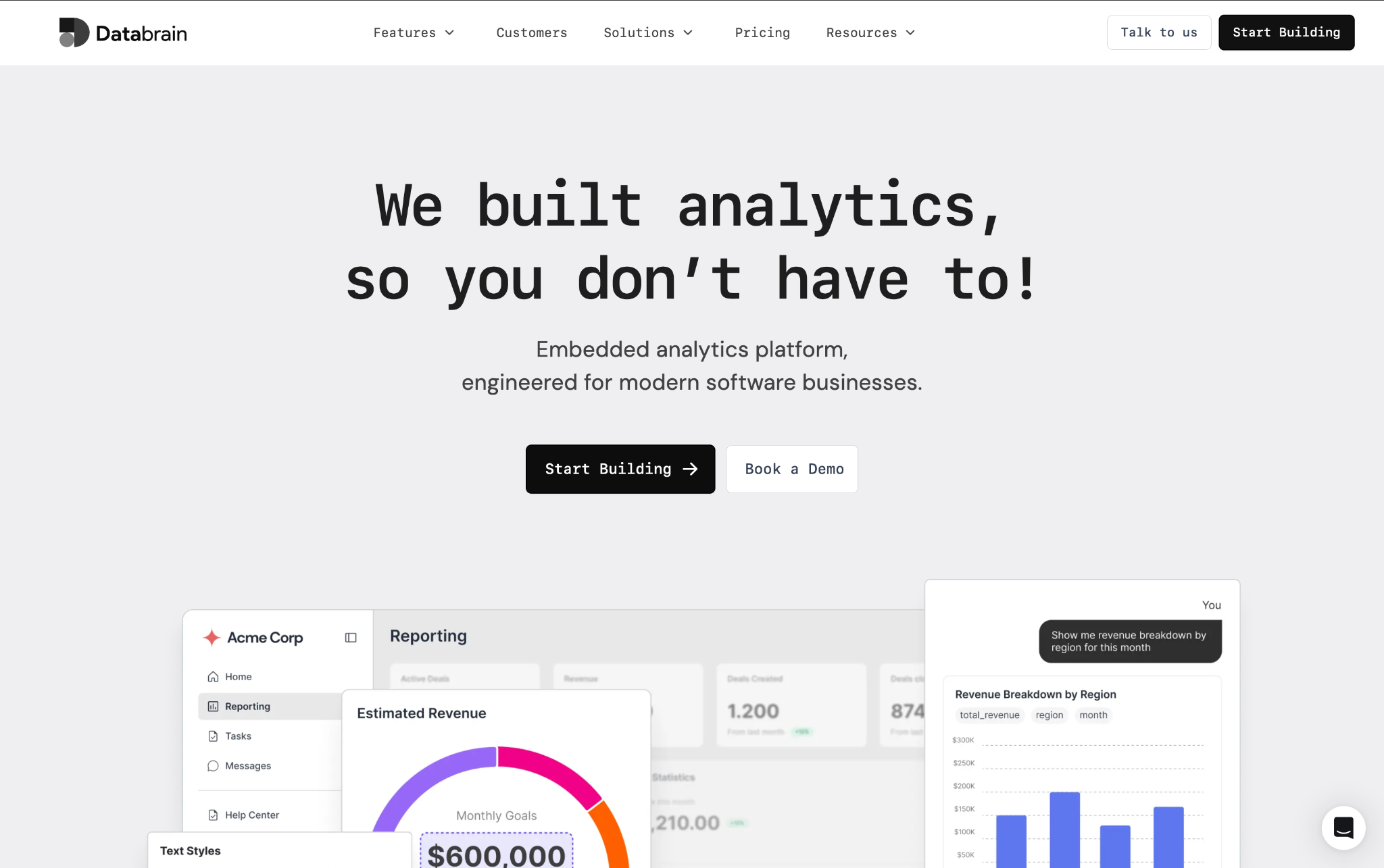 Databrain Landing page 