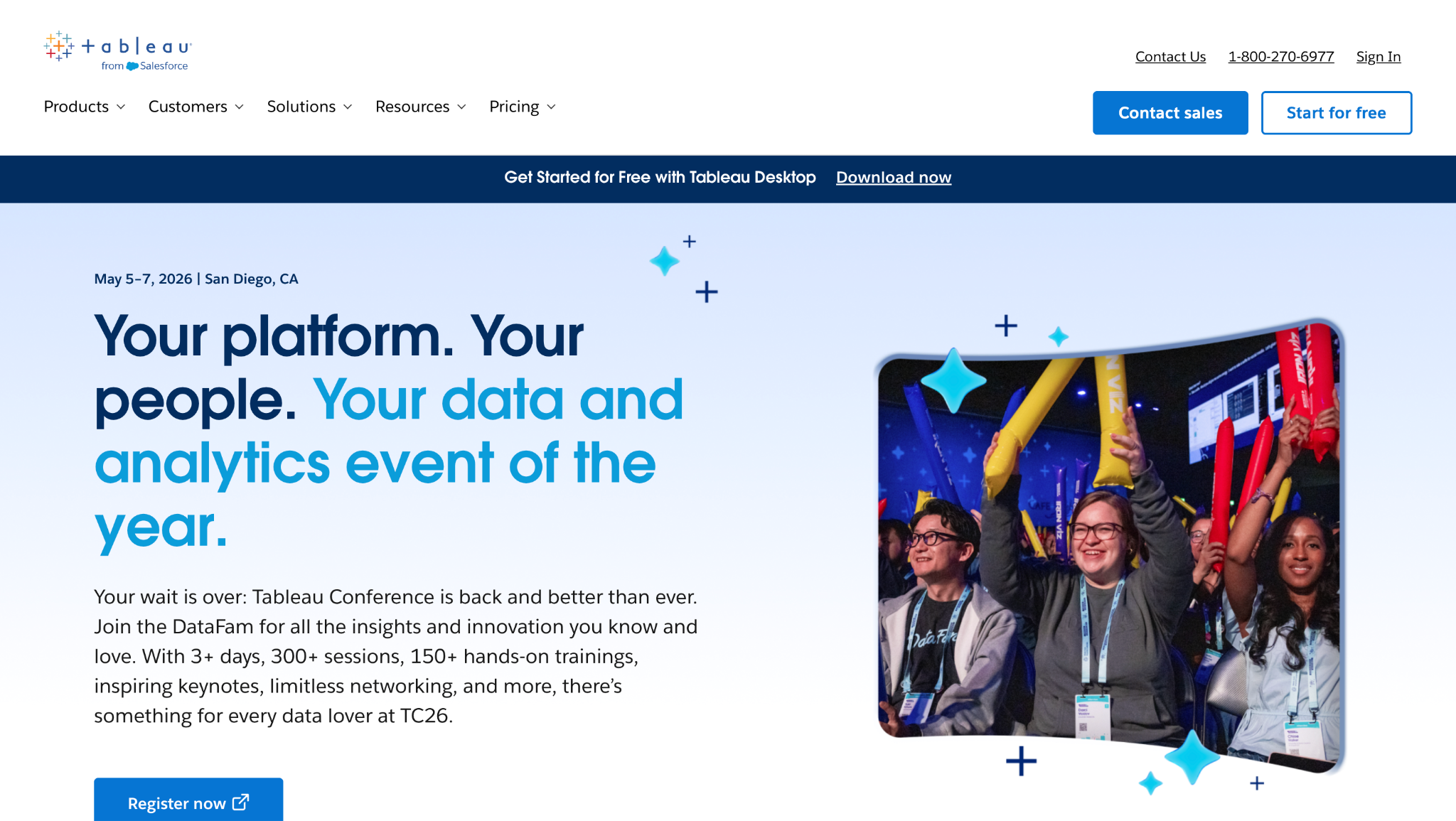 Tableau landing page