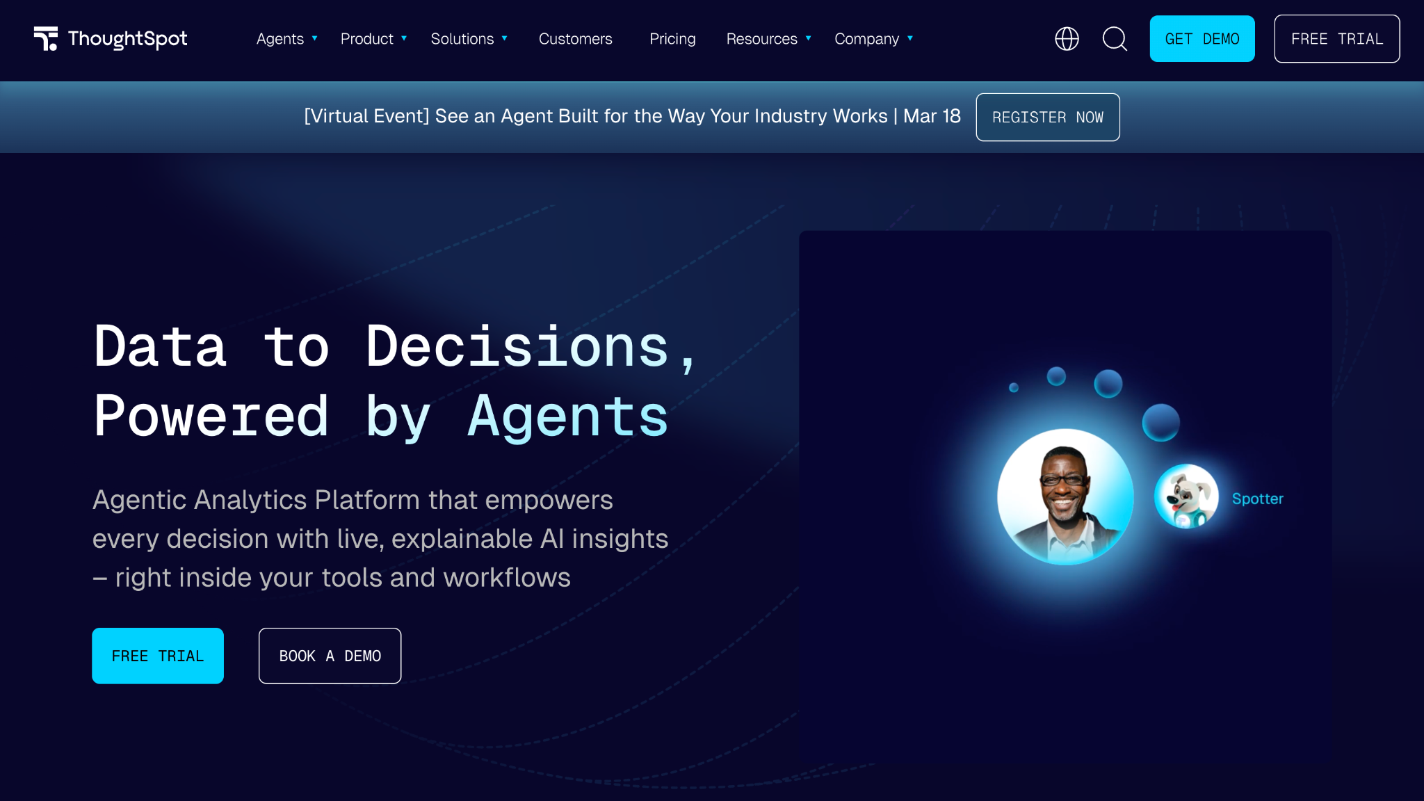 Thoughtspot Landing page