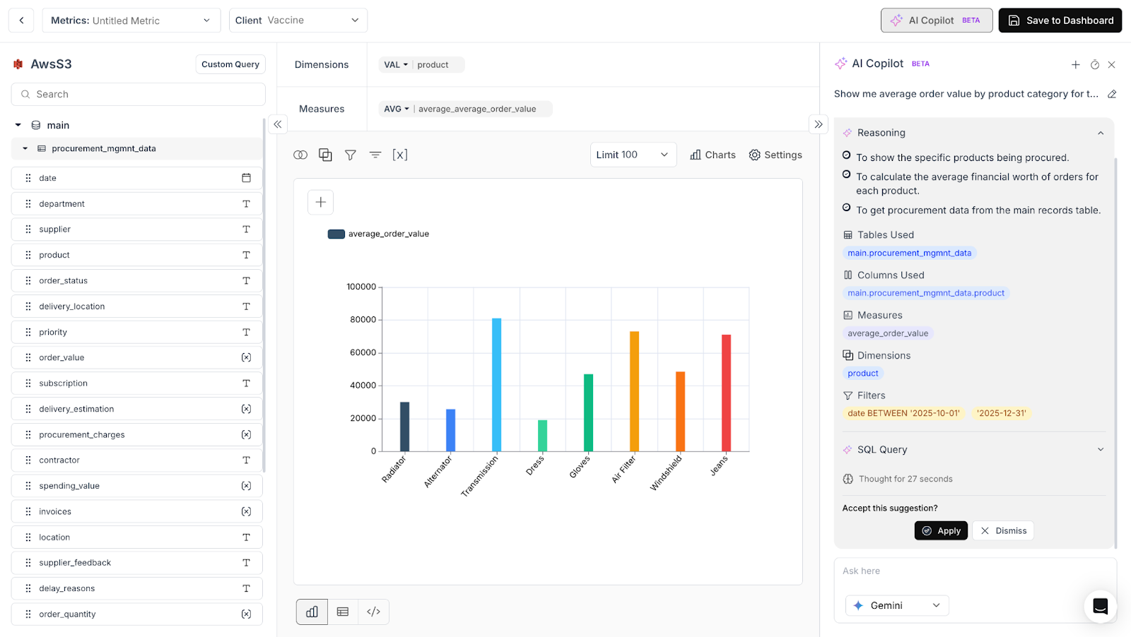 Get structured, actionable output | Databrain App 