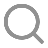 Gray magnifying glass icon on white background representing search.